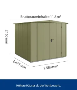 Hörmann Berry-Gerätehaus Modern-S Typ 2, ca. B258,8/H216/T247,7 cm
