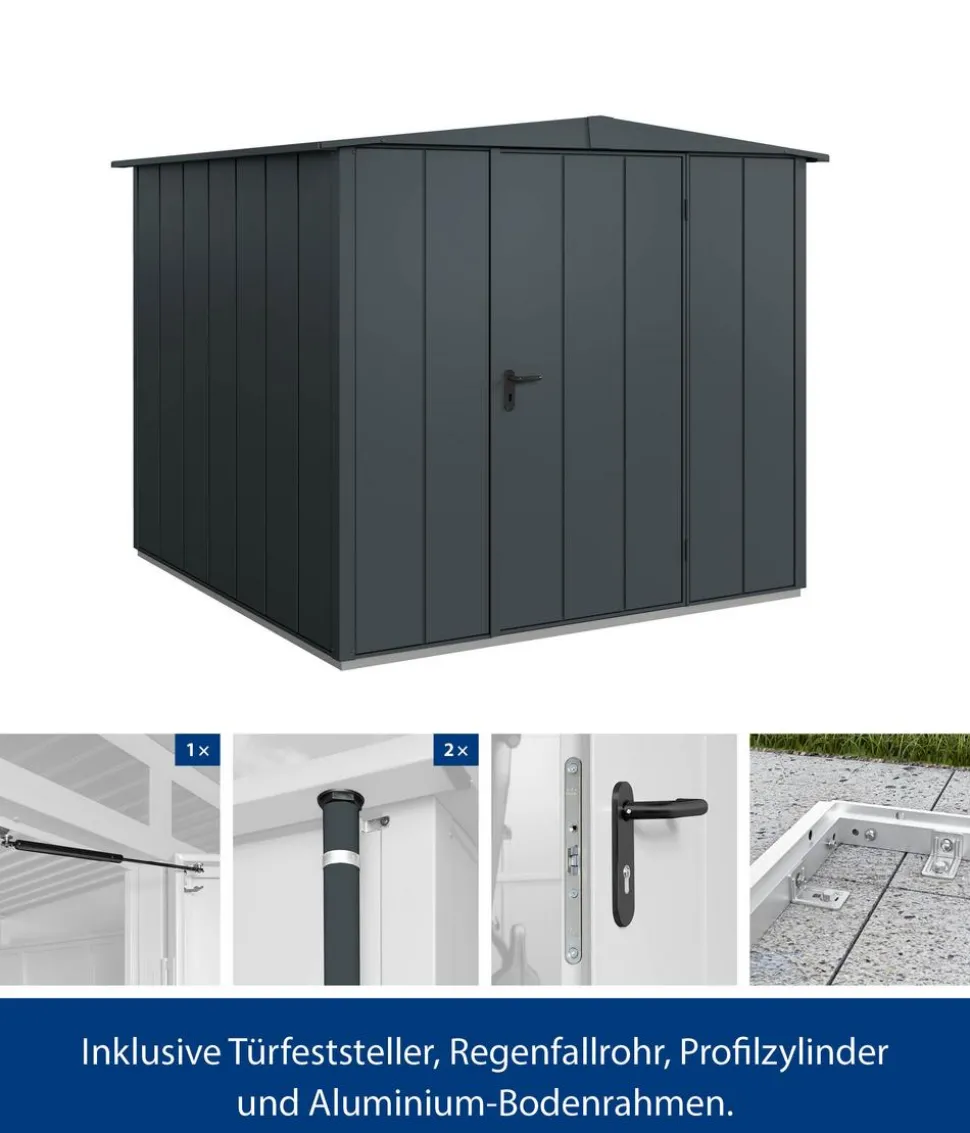 Hörmann Berry-Gerätehaus Modern-S Typ 2, ca. B258,8/H216/T247,7 cm
