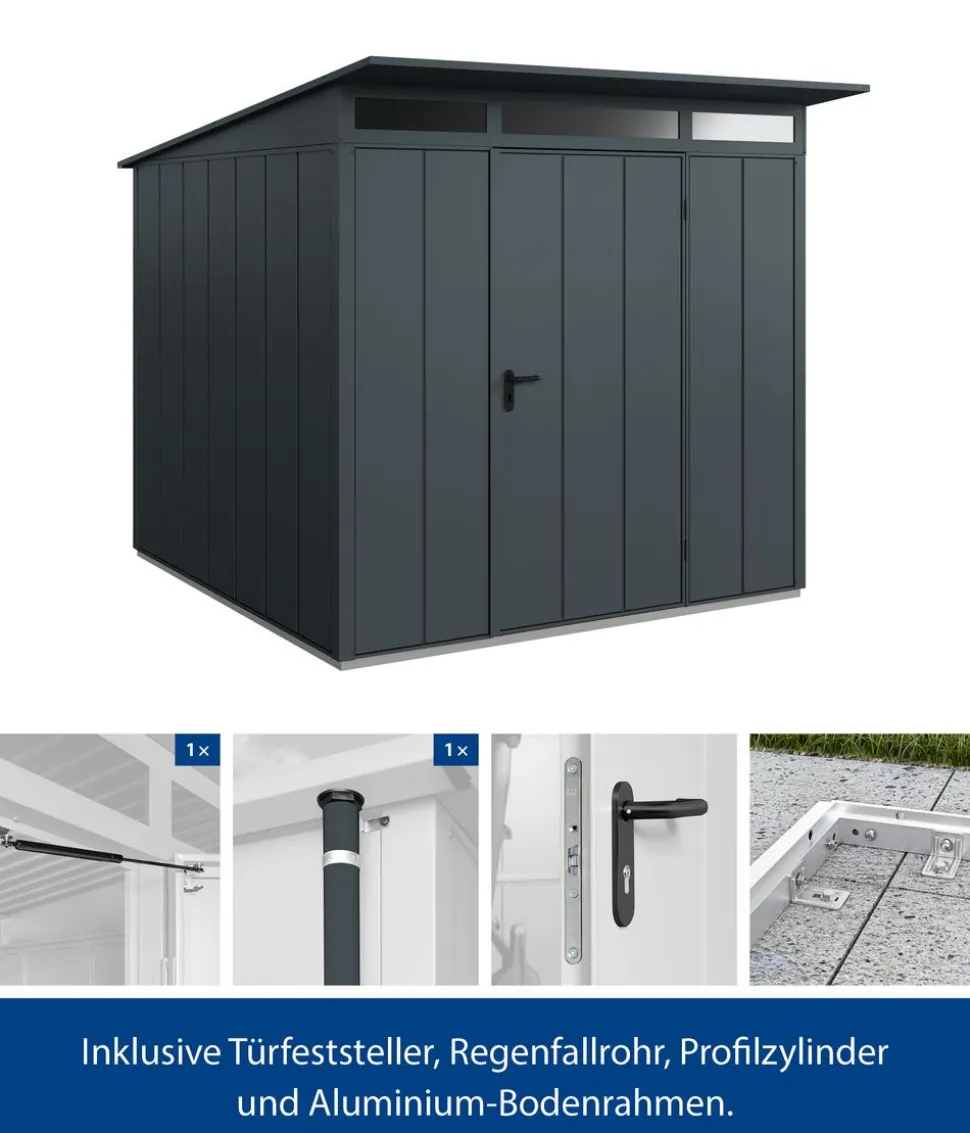 Hörmann Berry-Gerätehaus Modern-P Typ 2, ca. B247,9/H232,3/T283,4 cm