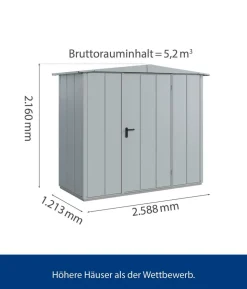 Hörmann Berry-Gerätehaus Modern-S Typ 1, ca. B258,8/H216/T121,3 cm