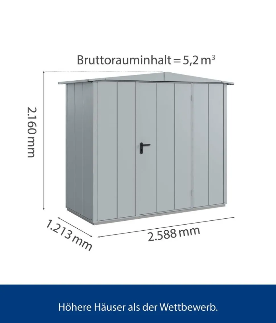 Hörmann Berry-Gerätehaus Modern-S Typ 1, ca. B258,8/H216/T121,3 cm