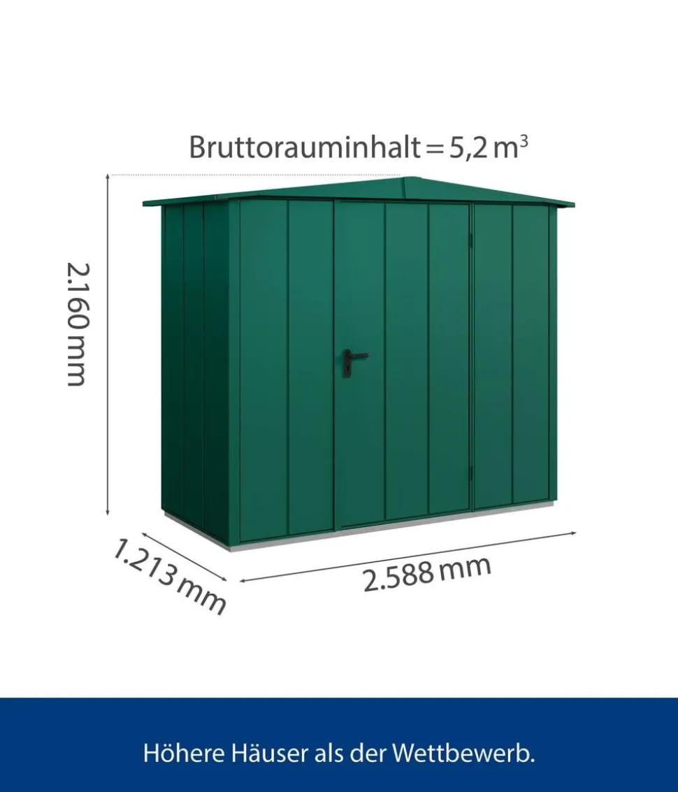 Hörmann Berry-Gerätehaus Modern-S Typ 1, ca. B258,8/H216/T121,3 cm