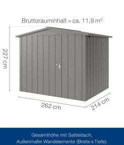 Hörmann Metallgerätehaus Juno JSD9 M-Sk Motiv Modern, ca. B285/H227/T237 cm