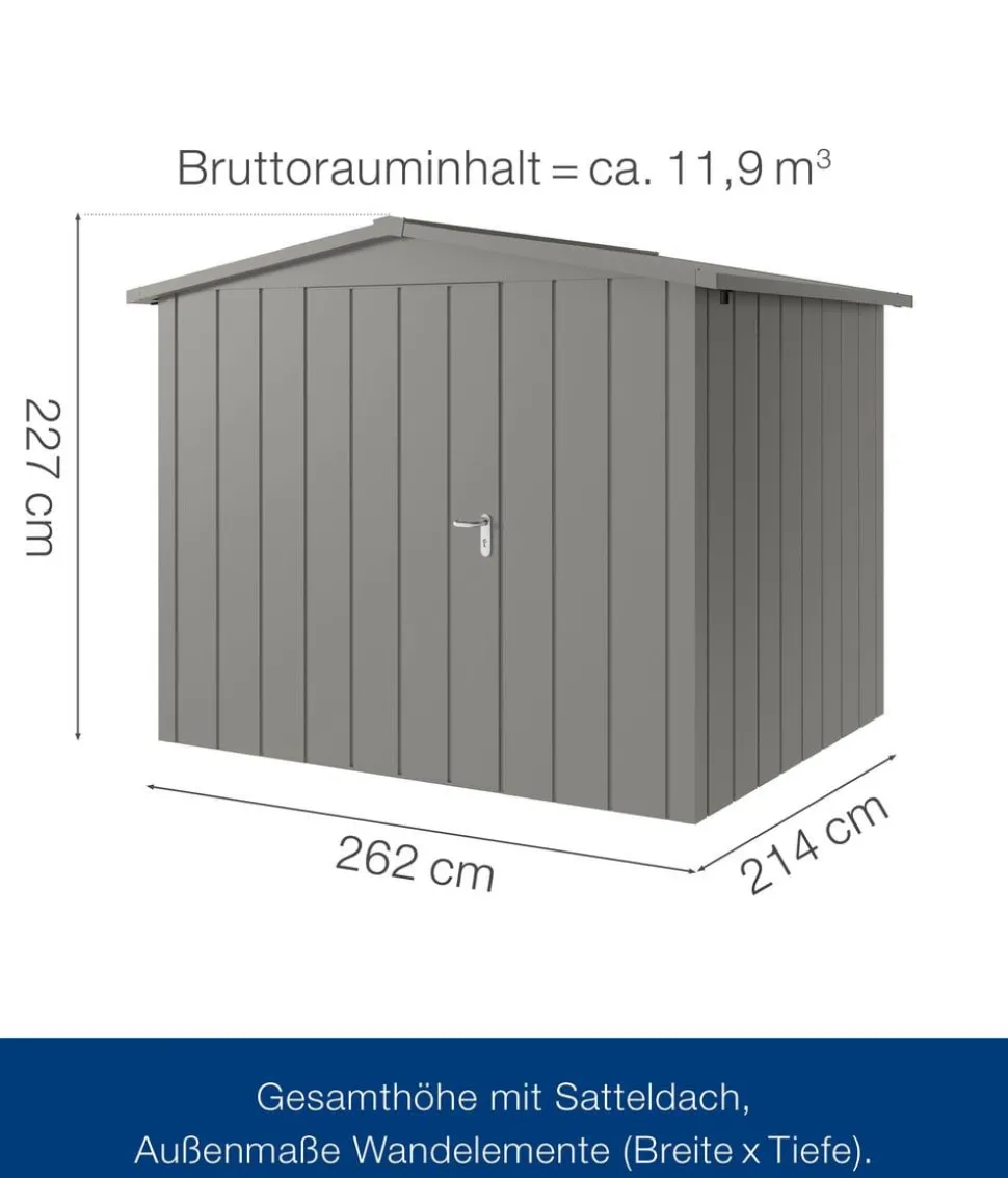 Hörmann Metallgerätehaus Juno JSD9 M-Sk Motiv Modern, ca. B285/H227/T237 cm