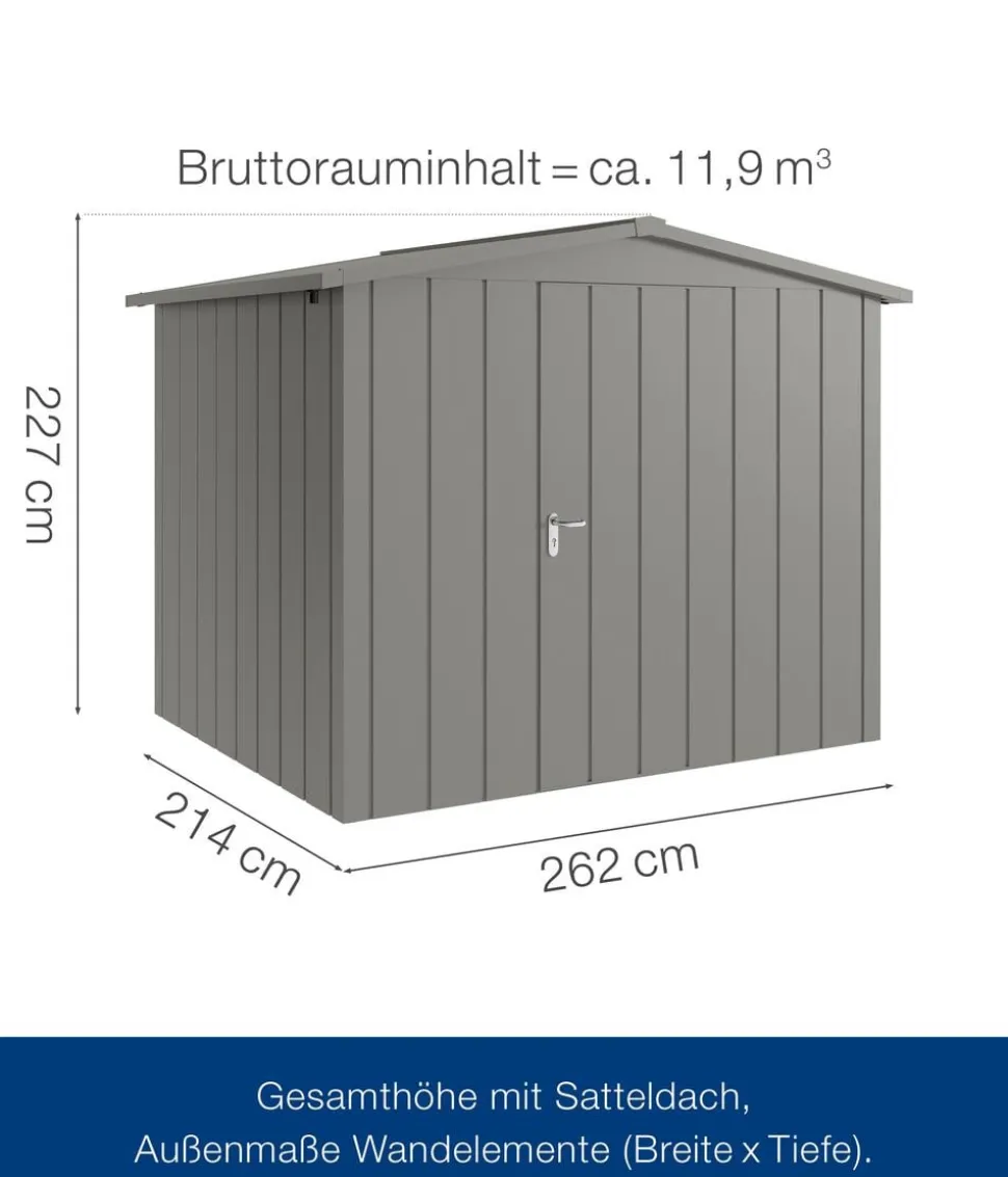 Hörmann Metallgerätehaus Juno JSD9 M-Sk Motiv Modern, ca. B285/H227/T237 cm