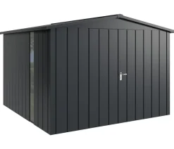 Hörmann Metallgerätehaus Juno JSD14 M-Sk Motiv Modern bodentiefes Fenster mit Doppeltür, ca. B333/H231/T325 cm