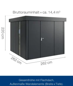 Hörmann Metallgerätehaus Juno JFD10 L-Sk Motiv Design, ca. B277/H222/T277 cm
