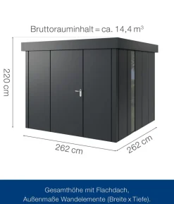Hörmann Metallgerätehaus Juno JFD10 L-Sk Motiv Design, ca. B277/H222/T277 cm