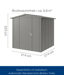 Hörmann Metallgerätehaus Juno JSD5 L-Sk Motiv Design, ca. B237/H223/T229 cm