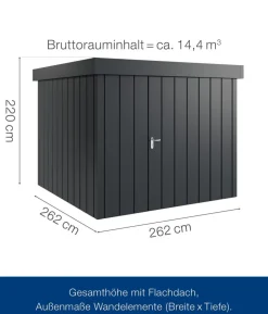 Hörmann Metallgerätehaus Juno JFD10 M-Sk Motiv Modern, ca. B277/H222/T277 cm