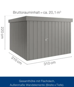 Hörmann Metallgerätehaus Juno JFD14 M-Sk Motiv Modern, ca. B325/H222/T325 cm