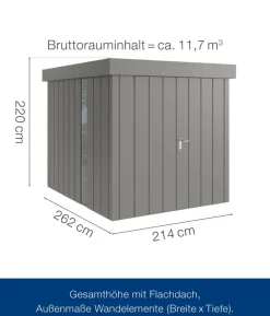 Hörmann Metallgerätehaus Juno JSD9 M-Sk Motiv Modern mit Doppeltür, ca. B285/H227/T237 cm