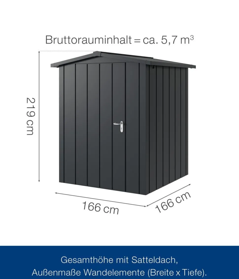 Hörmann Metallgerätehaus Juno JSD2 M-Sk Motiv Modern, ca. B189/H219/T181 cm