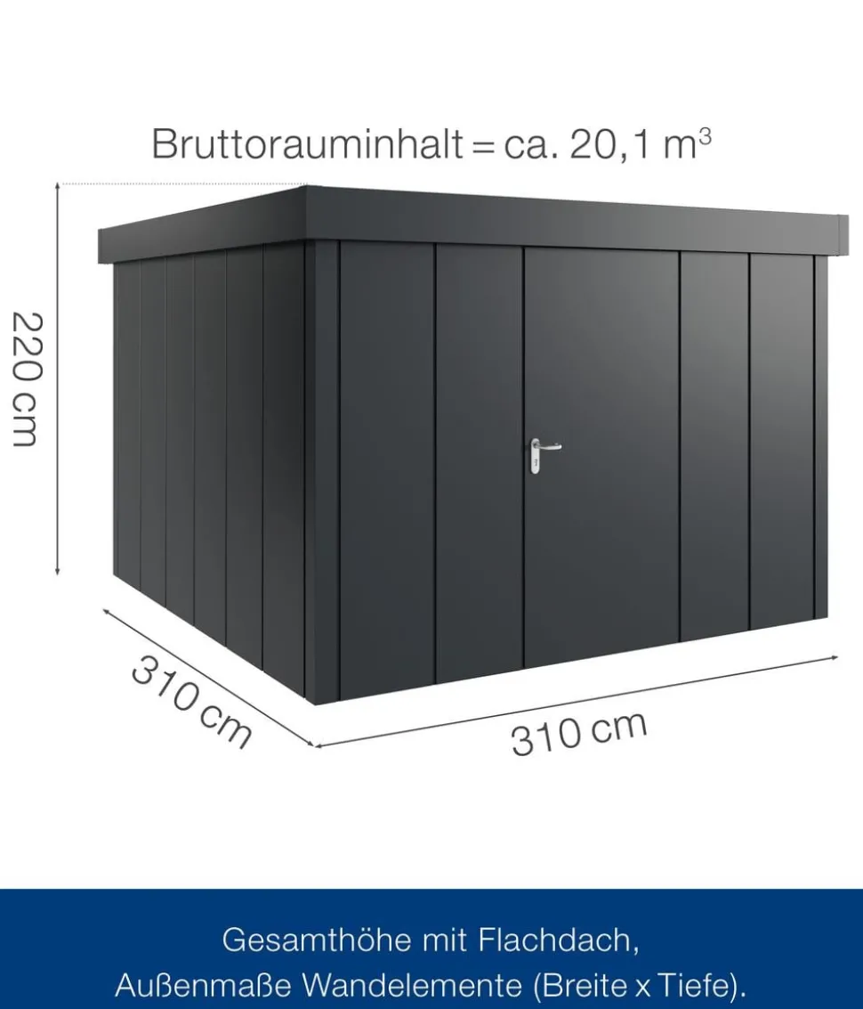 Hörmann Metallgerätehaus Juno JFD14 L-Sk Motiv Design, ca. B325/H222/T325 cm