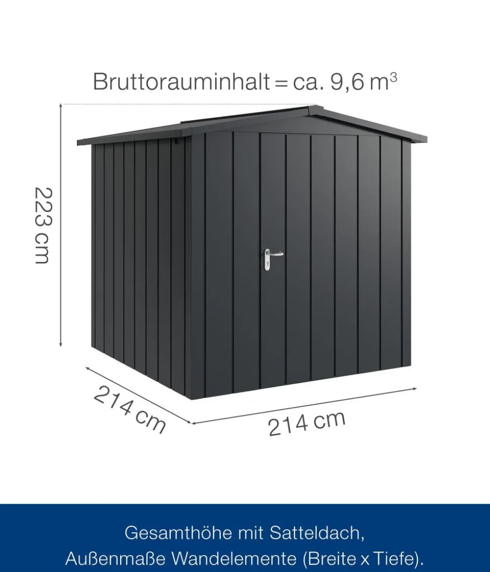 Hörmann Metallgerätehaus Juno JSD5 M-Sk Motiv Modern, ca. B237/H223/T229 cm