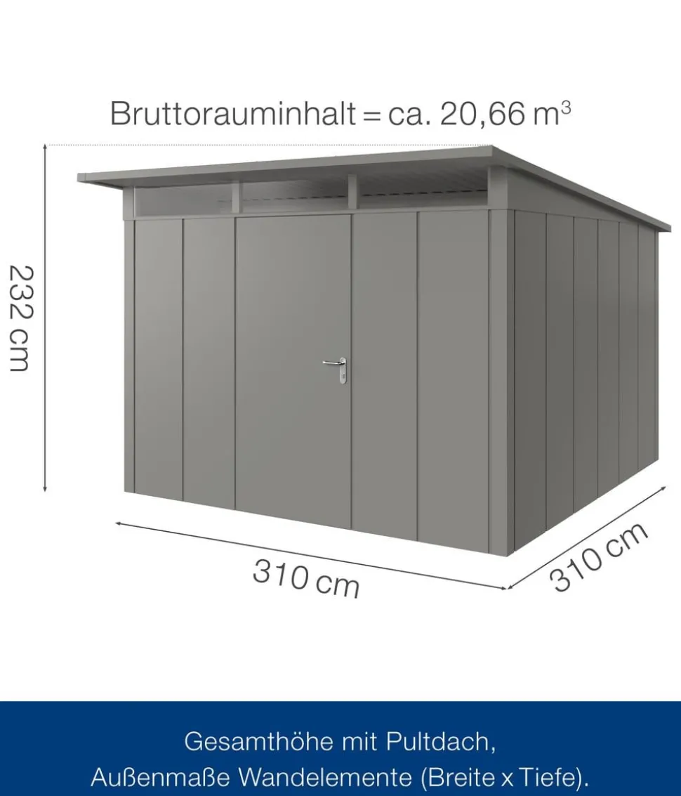 Hörmann Metallgerätehaus Juno JPD14 L-Sk Motiv Design, ca. B325/H232/T358 cm
