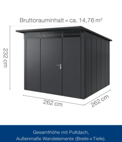 Hörmann Metallgerätehaus Juno JPD10 L-Sk Motiv Design, ca. B277/H232/T310 cm
