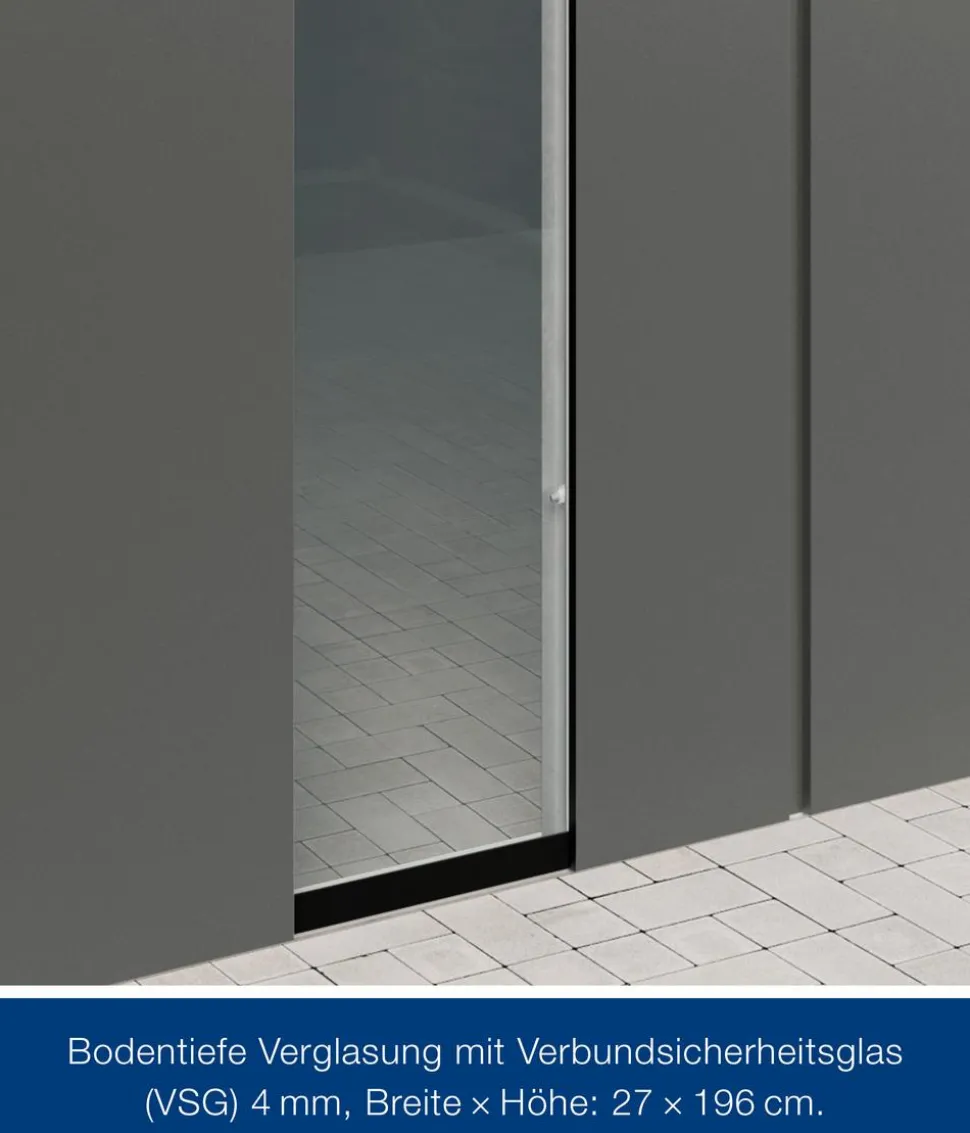 Hörmann Metallgerätehaus Juno JSD9 L-SK Motiv Design bodentiefes Fenster, ca. B285/H227/T237 cm
