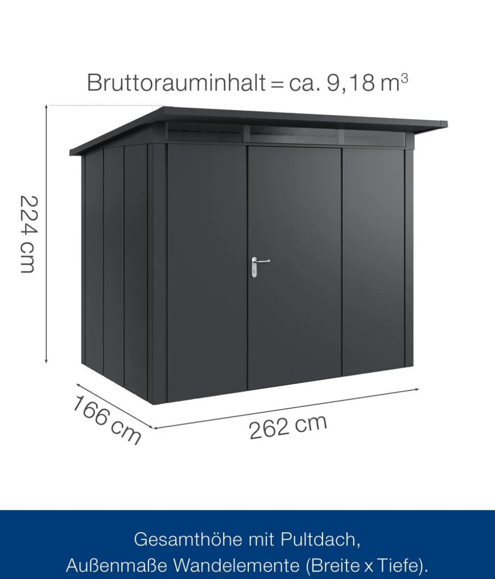 Hörmann Metallgerätehaus Juno JPD8 L-Sk Motiv Design, ca. B277/H224/T214 cm