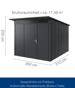 Hörmann Metallgerätehaus Juno JPD7 M-Sk Motiv Modern, ca. B229/H232/T358 cm