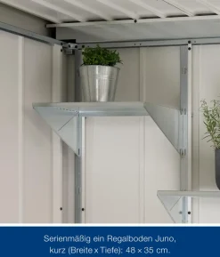 Hörmann Metallgerätehaus Juno JPD7 L-Sk Motiv Design, ca. B229/H232/T358 cm