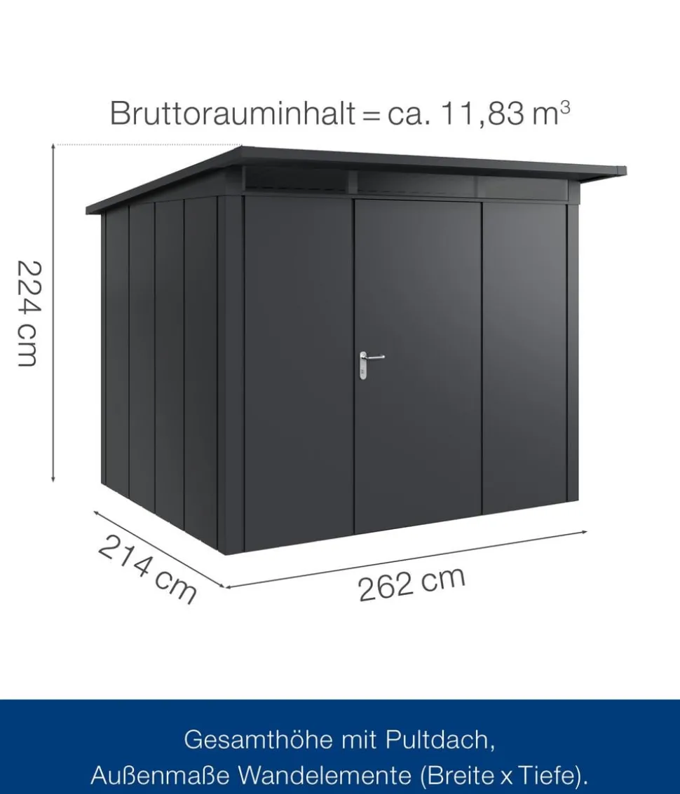 Hörmann Metallgerätehaus Juno JPD9 L-Sk Motiv Design, ca. B277/H224/T262 cm