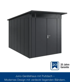 Hörmann Metallgerätehaus Juno JPD7 L-Sk Motiv Design mit Doppeltür, ca. B229/H232/T358 cm