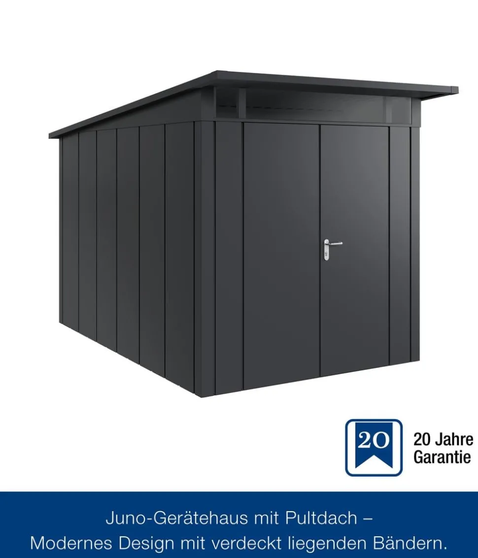 Hörmann Metallgerätehaus Juno JPD7 L-Sk Motiv Design mit Doppeltür, ca. B229/H232/T358 cm