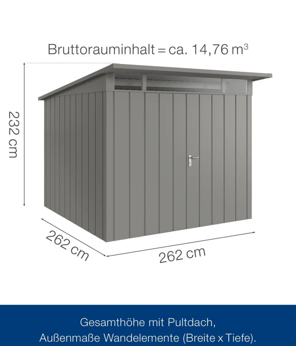 Hörmann Metallgerätehaus Juno JPD10 M-Sk Motiv Modern mit Doppeltür, ca. B277/H232/T310 cm