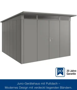 Hörmann Metallgerätehaus Juno JPD6 L-Sk Motiv Design mit Doppeltür, ca. B229/H232/T310 cm