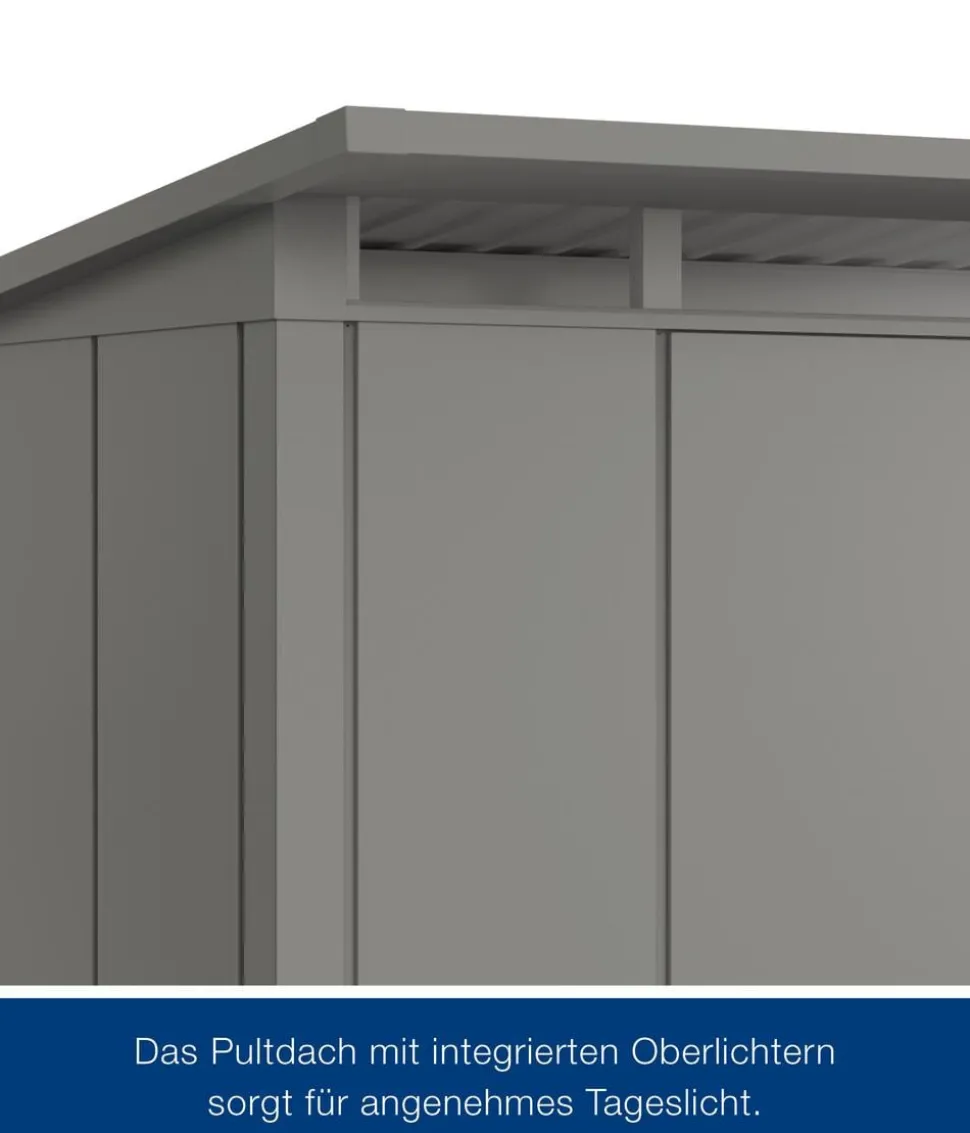 Hörmann Metallgerätehaus Juno JPD6 L-Sk Motiv Design mit Doppeltür, ca. B229/H232/T310 cm