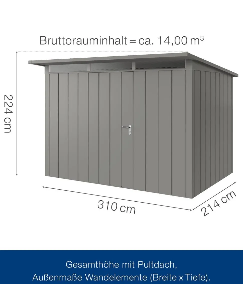 Hörmann Metallgerätehaus Juno JPD12 M-Sk Motiv Modern, ca. B325/H224/T262 cm