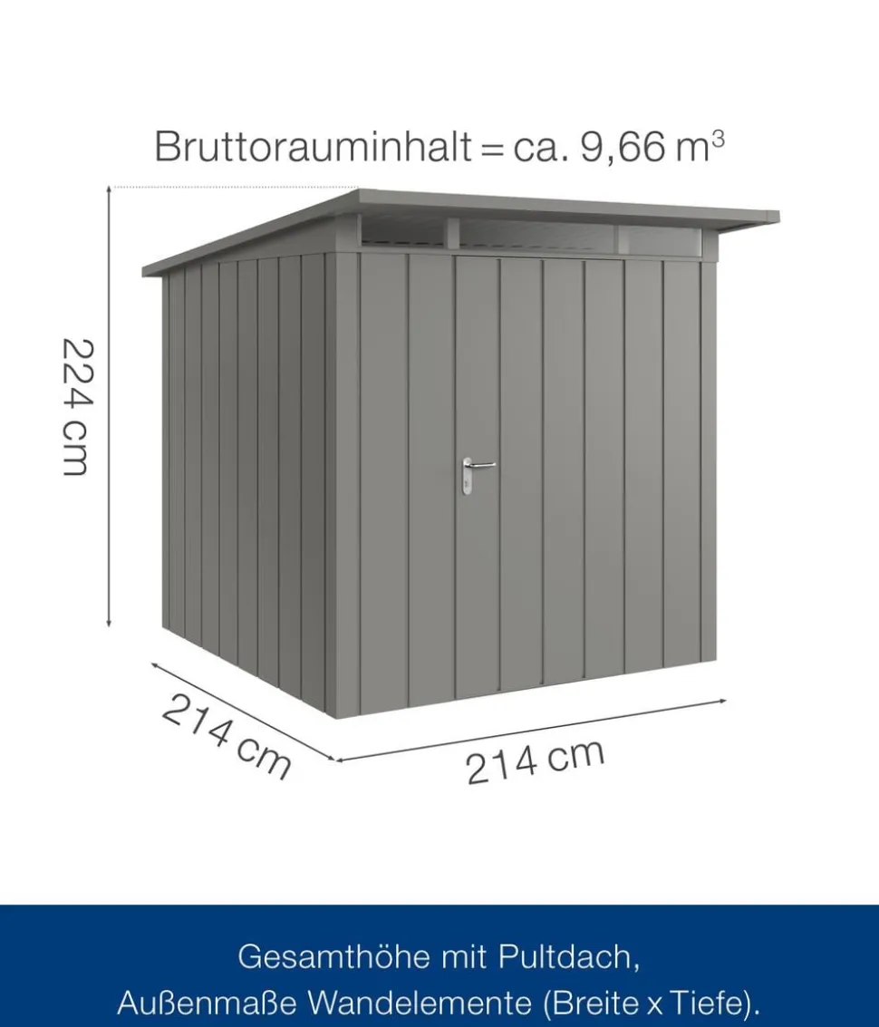 Hörmann Metallgerätehaus Juno mit Lichtband & Doppeltür JFD11 M-Sk, ca. B277/H239/T325 cm