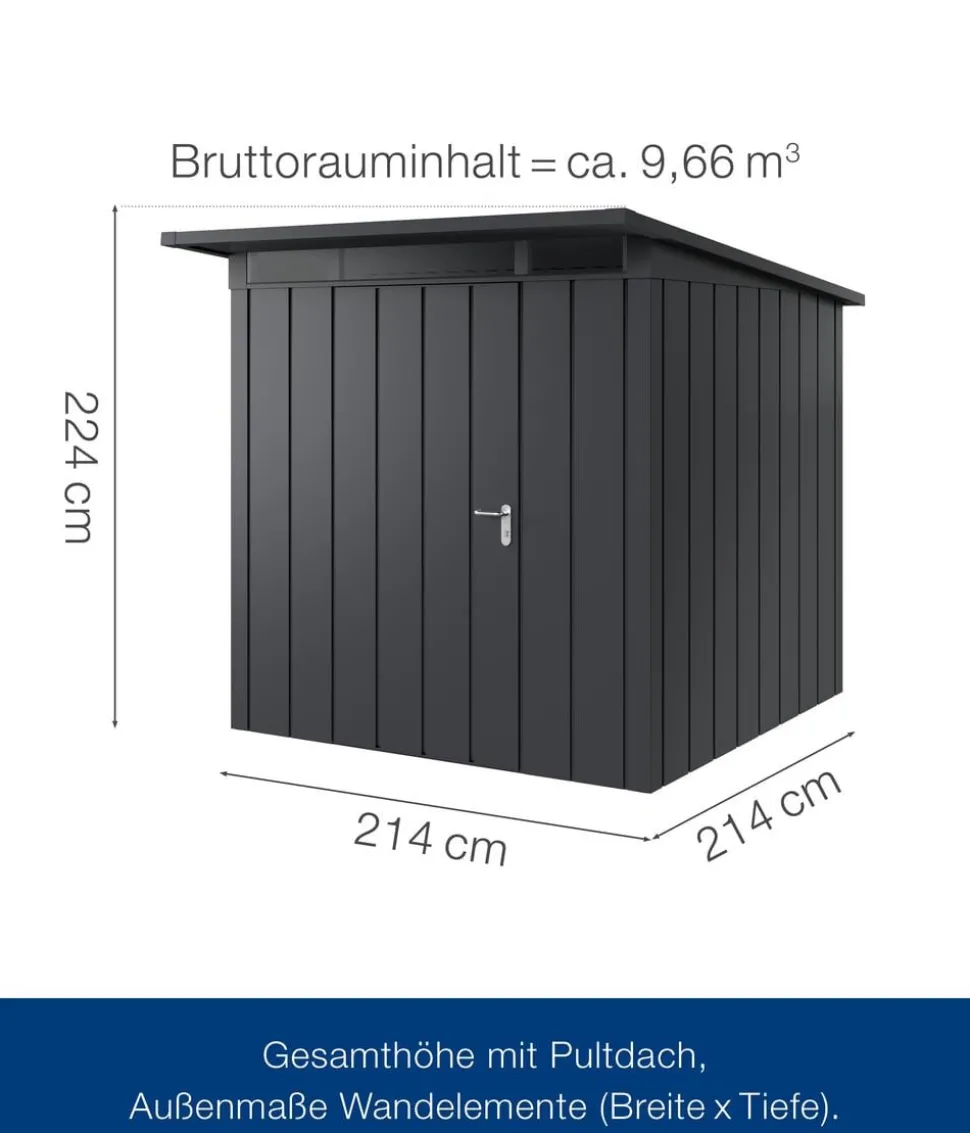 Hörmann Metallgerätehaus Juno JPD5 M-Sk Motiv Modern, ca. B229/H224/T262 cm