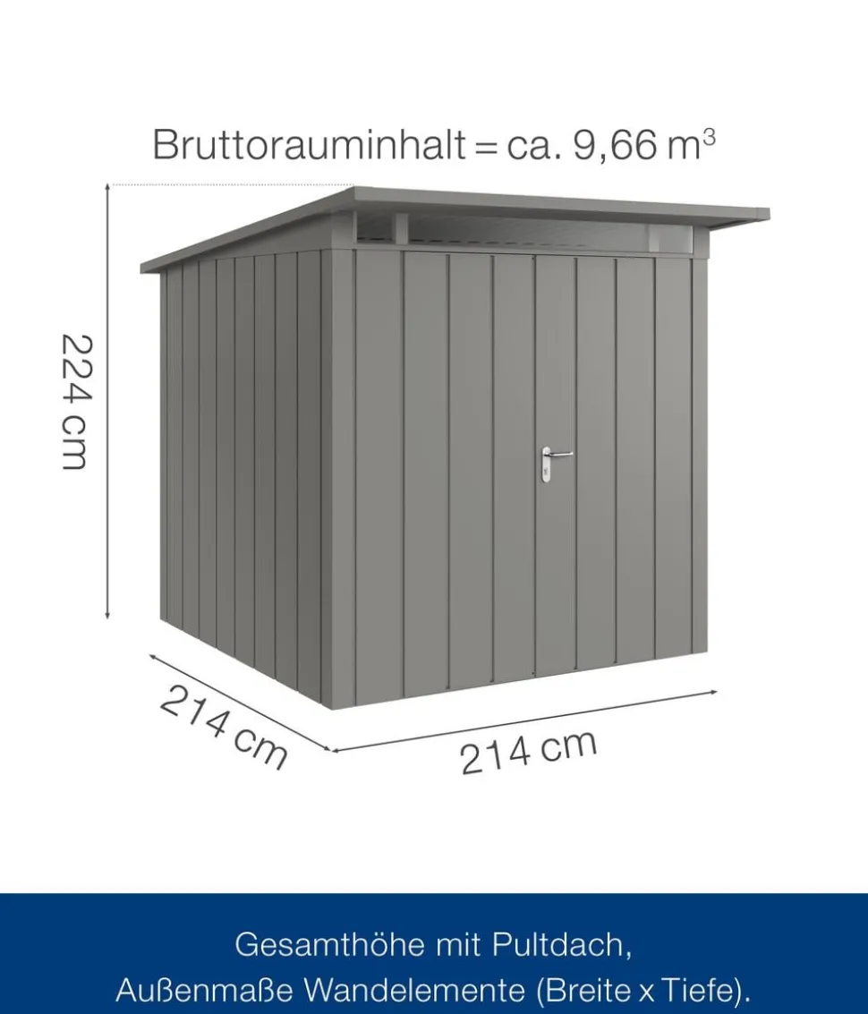 Hörmann Metallgerätehaus Juno JPD6 M-Sk Motiv Modern, ca. B229/H232/T310 cm