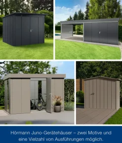 Hörmann Metallgerätehaus Juno JPD6 M-Sk Motiv Modern, ca. B229/H232/T310 cm