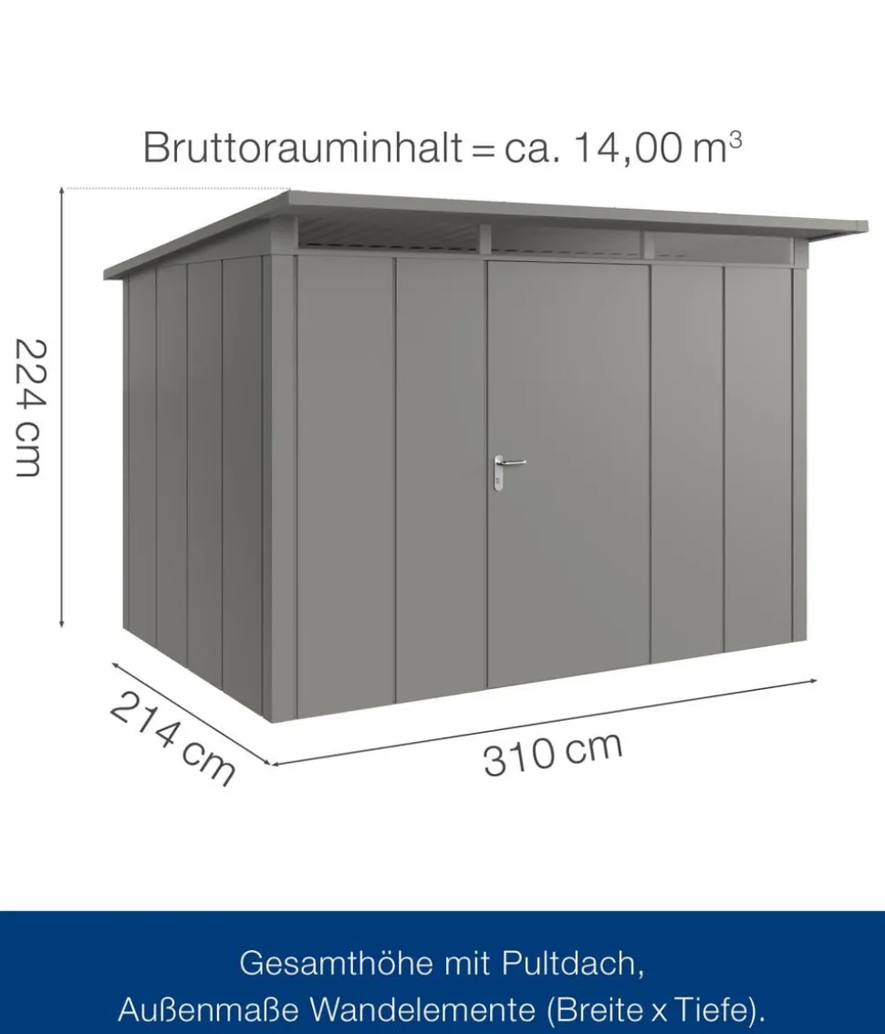 Hörmann Metallgerätehaus Juno JPD12 L-Sk Motiv Design, ca. B325/H224/T262 cm