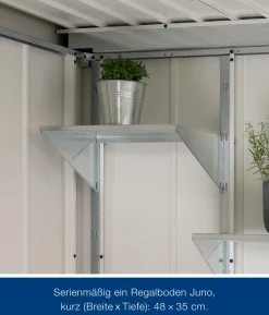 Hörmann Metallgerätehaus Juno JPD4 L-Sk Motiv Design, ca. B229/H224/T214 cm