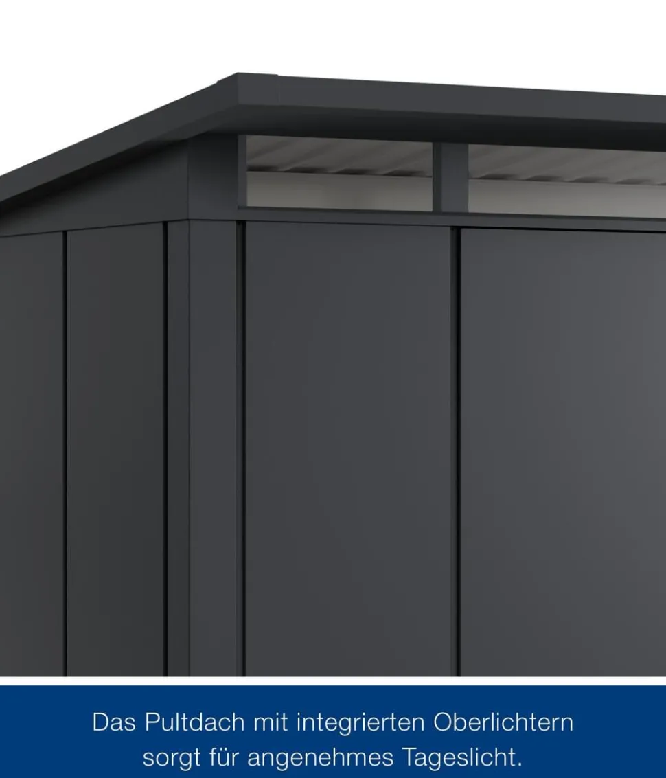 Hörmann Metallgerätehaus Juno JPD5 L-Sk Motiv Design, ca. B229/H224/T262 cm