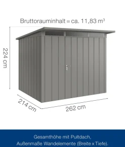 Hörmann Metallgerätehaus Juno JPD14 M-Sk Motiv Modern, ca. B325/H232/T358 cm