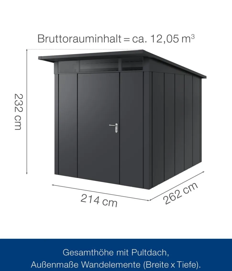 Hörmann Metallgerätehaus Juno JPD6 L-Sk Motiv Design, ca. B229/H232/T310 cm