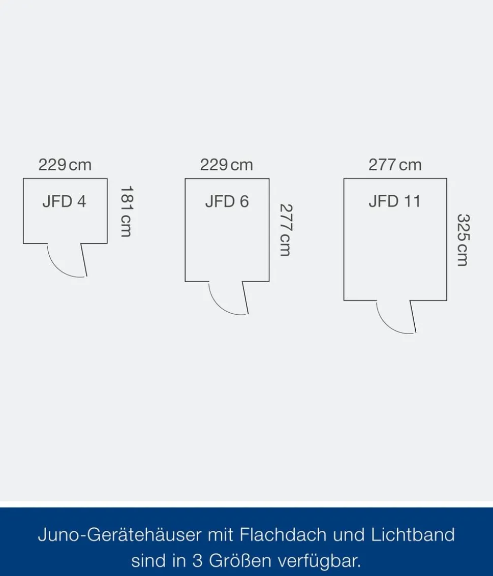 Hörmann Metallgerätehaus Juno mit Lichtband JFD11 M-Sk, ca. B277/H239/T325 cm