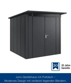 Hörmann Metallgerätehaus Juno JPD5 L-Sk Motiv Design mit Doppeltür, ca. B229/H224/T262 cm