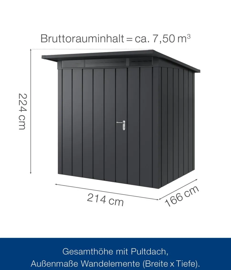 Hörmann Metallgerätehaus Juno JPD4 M-Sk Motiv Modern, ca. B229/H224/T214 cm