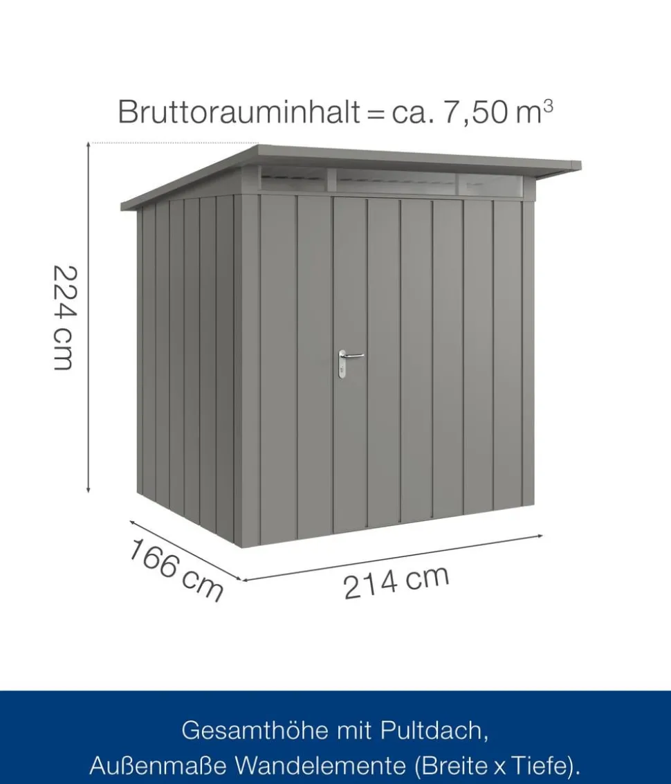 Hörmann Metallgerätehaus Juno JPD4 M-Sk Motiv Modern, ca. B229/H224/T214 cm