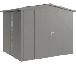 Hörmann Metallgerätehaus Juno JSD9 L-Sk Motiv Design bodentiefes Fenster mit Doppeltür, ca. B285/H227/T237 cm