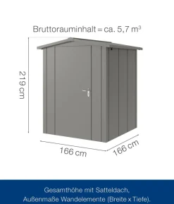 Hörmann Metallgerätehaus Juno JSD2 L-Sk Motiv Design, ca. B189/H219/T181 cm