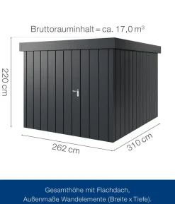 Hörmann Metallgerätehaus Juno JFD11 M-Sk Motiv Modern, ca. B277/H222/T325 cm