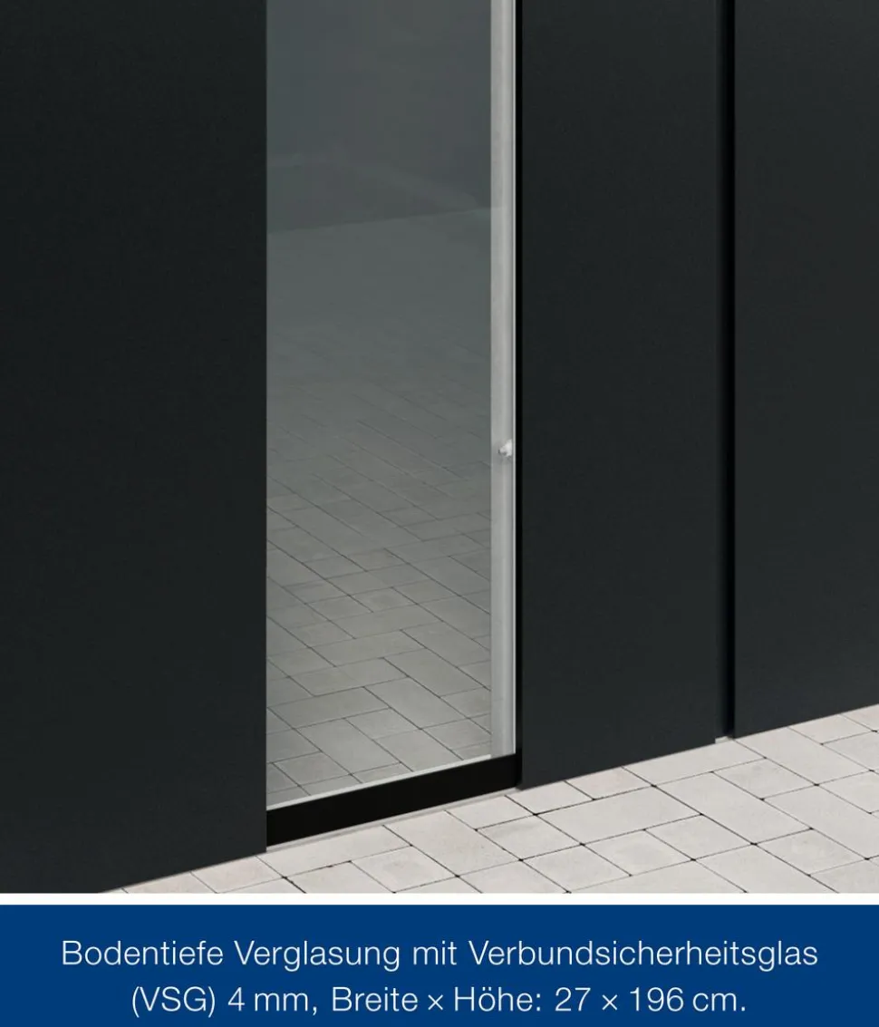 Hörmann Metallgerätehaus Juno JFD14 L-Sk Motiv Design bodentiefes Fenster mit Doppeltür, ca. B325/H222/T325 cm