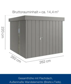 Hörmann Metallgerätehaus Juno JFD10 M-Sk Motiv Modern bodentiefes Fenster, ca. B277/H222/T277 cm